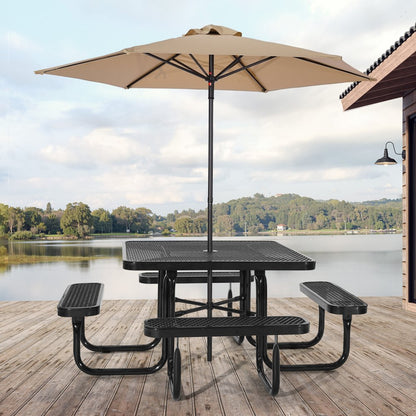 ALF-003 - Durable Steel Picnic Table for Outdoor Dining & Games