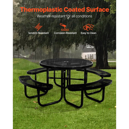 ALF-002 - Durable Round Picnic Table for Outdoor Dining & Activities