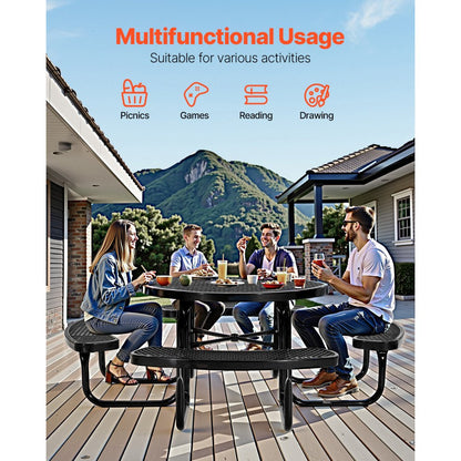 ALF-002 - Durable Round Picnic Table for Outdoor Dining & Activities