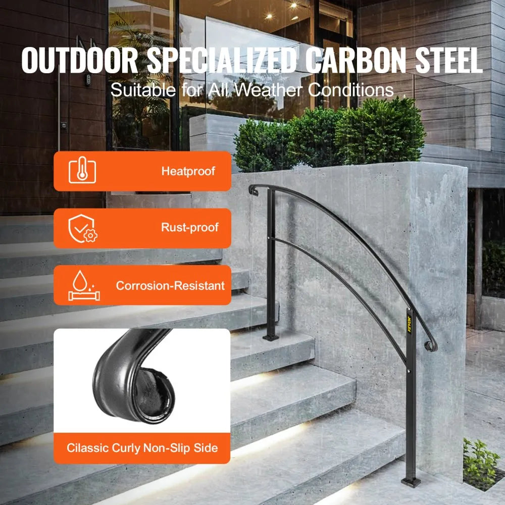 TYFS-4FT - 4-Step Wrought Iron Handrail for Outdoor Safety
