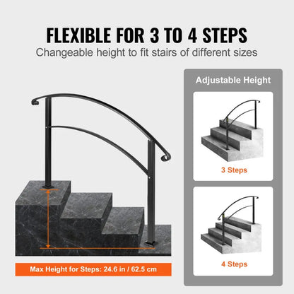 TYFS-4FT - 4-Step Wrought Iron Handrail for Outdoor Safety