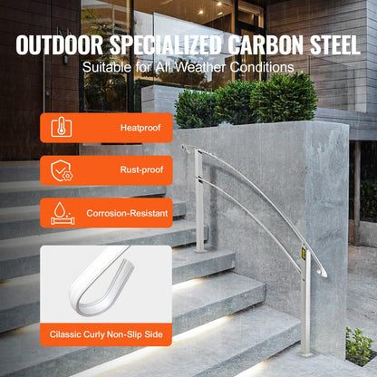 LTFSBS-4FT - Sturdy Outdoor Wrought Iron Handrail for 4-Step Safety