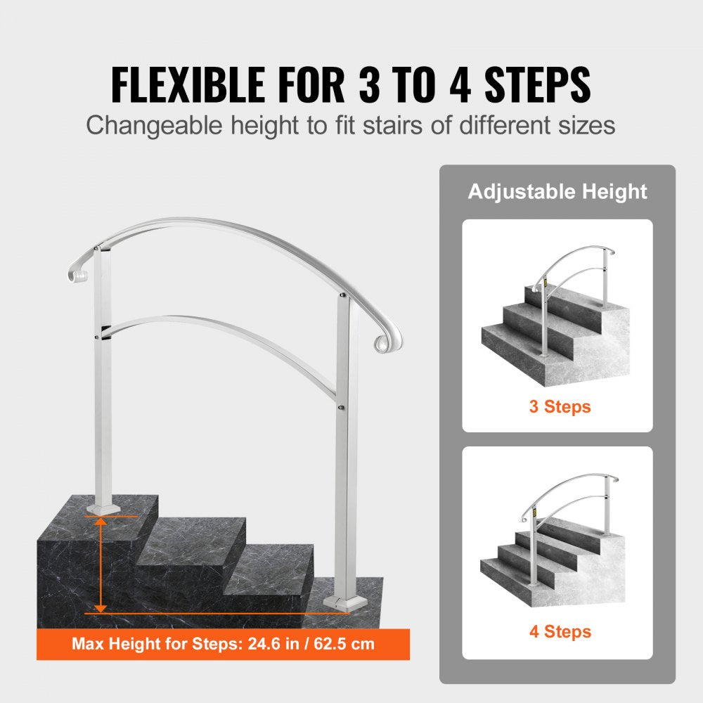 LTFSBS-4FT - Sturdy Outdoor Wrought Iron Handrail for 4-Step Safety