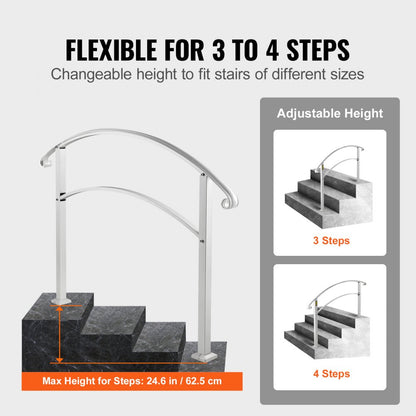 LTFSBS-4FT - Sturdy Outdoor Wrought Iron Handrail for 4-Step Safety