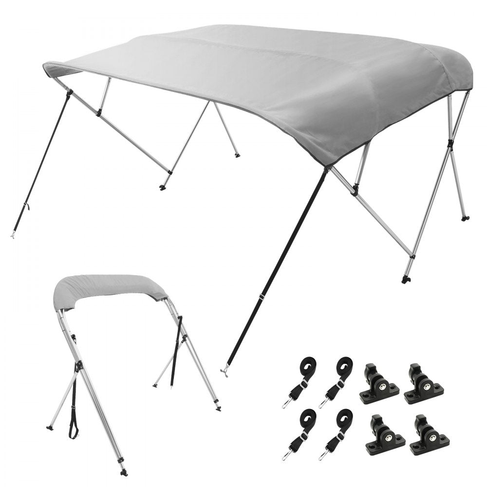 4 Bow 8'L × 54" H × 91" - 96" W - Durable 900D Polyester Bimini Top