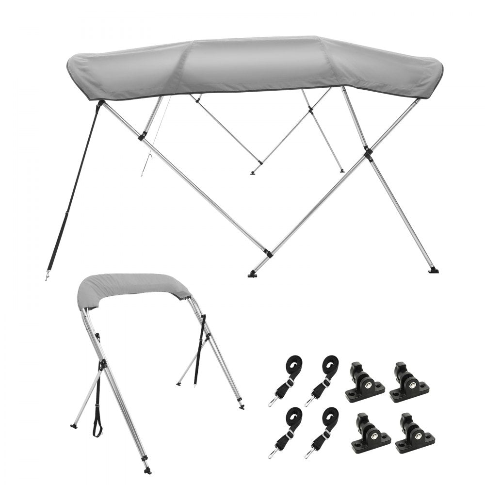 4 Bow 8'L × 54" H × 91" - 96" W - Durable 900D Polyester Bimini Top