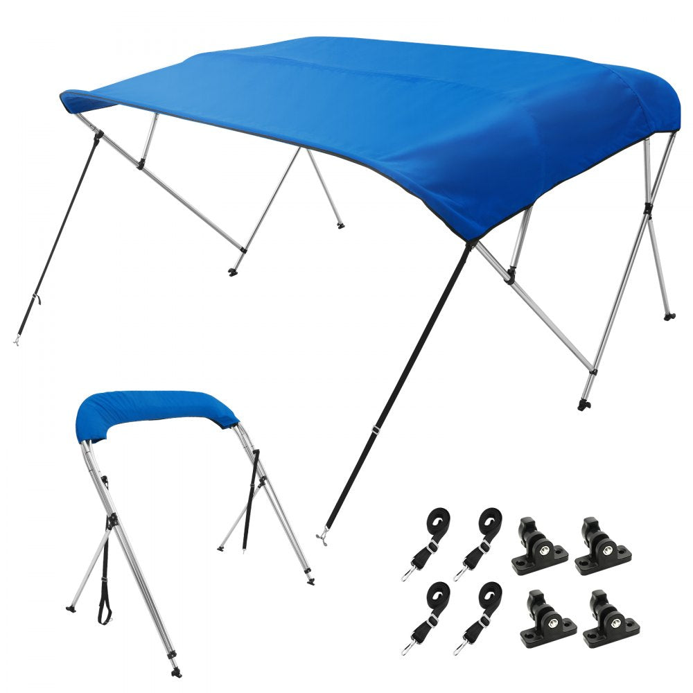 4 Bow 8'L × 54" H × 91" - 96" W - Durable 900D Boat Bimini Top, Blue