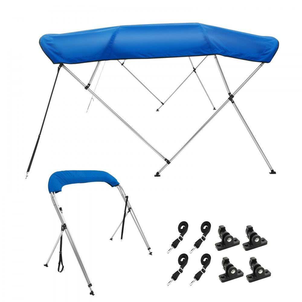 4 Bow 8'L × 54" H × 91" - 96" W - Durable 900D Boat Bimini Top, Blue