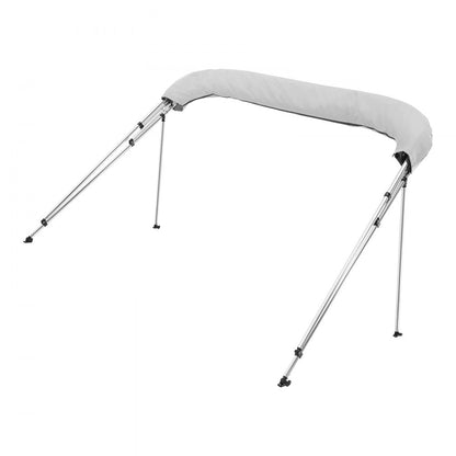 4 Bow - 96"L Boat Bimini Top, Durable Light Grey Canopy with Storage Bag