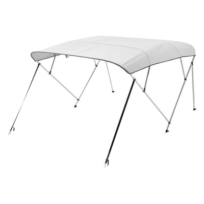 4 Bow - 96"L Boat Bimini Top, Durable Light Grey Canopy with Storage Bag