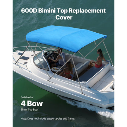 4BMN9196TENT - Durable 96" Bimini Top Canopy for Boats, UV Resistant