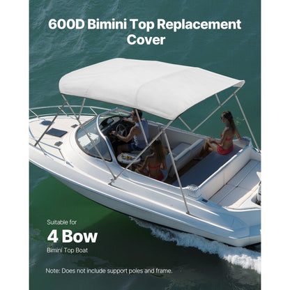 4BMN9196TENT - 96"L Durable Bimini Boat Canopy with Storage Bag