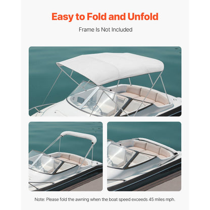 4BMN9196TENT - 96"L Durable Bimini Boat Canopy with Storage Bag