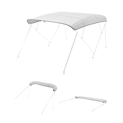 4BMN97103TENT - Durable 96"L Boat Bimini Awning Top in Light Grey