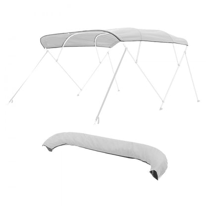 4BMN97103TENT - Durable 96"L Boat Bimini Awning Top in Light Grey