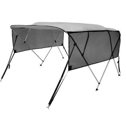 4 Bow 8'L × 54"H × 79" - 84"W - VEVOR UV50+ Bimini Top, Light Grey Shade