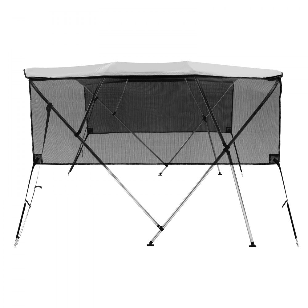 4 Bow 8'L × 54"H × 79" - 84"W - VEVOR UV50+ Bimini Top, Light Grey Shade