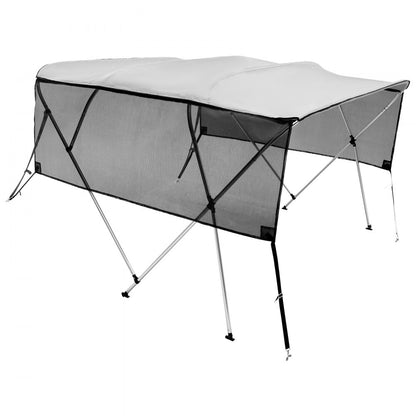4 Bow 8'L × 54"H × 79" - 84"W - VEVOR UV50+ Bimini Top, Light Grey Shade
