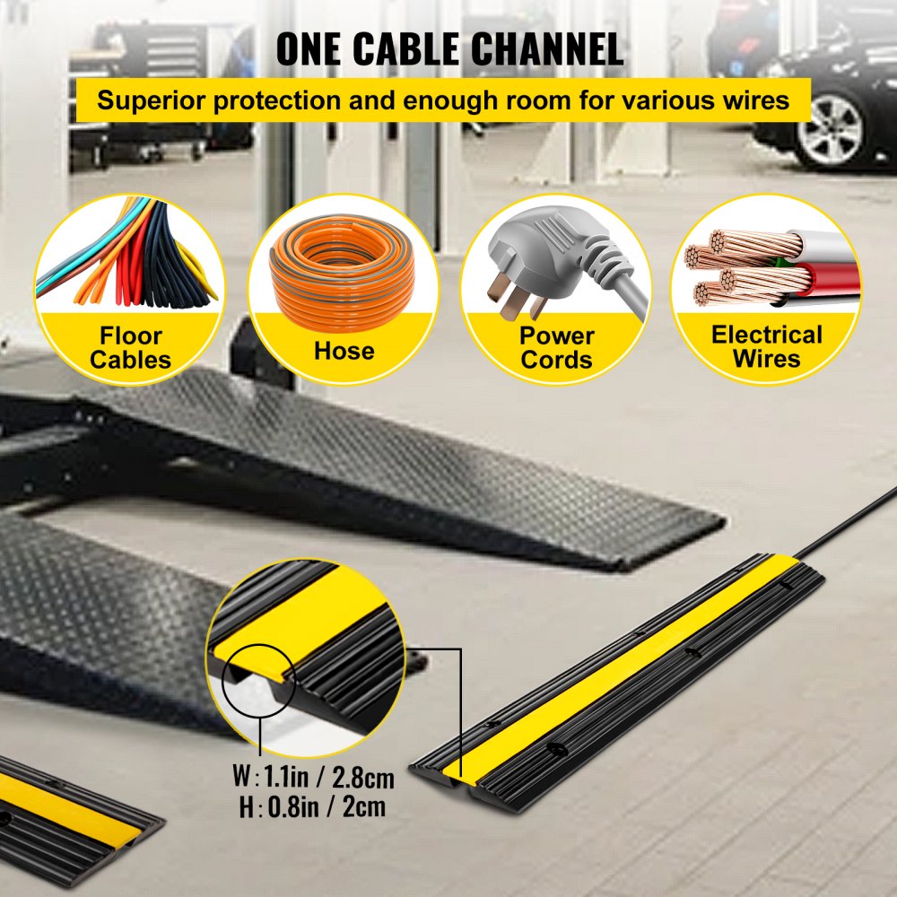 GXB4TZ1000X250X50 - Heavy-Duty 40'' Rubber Cable Protector Ramp, 22046 lbs Capacity
