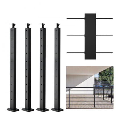 HR-004 - Durable 36" SUS304 Steel Railing Post for Decks & Balconies