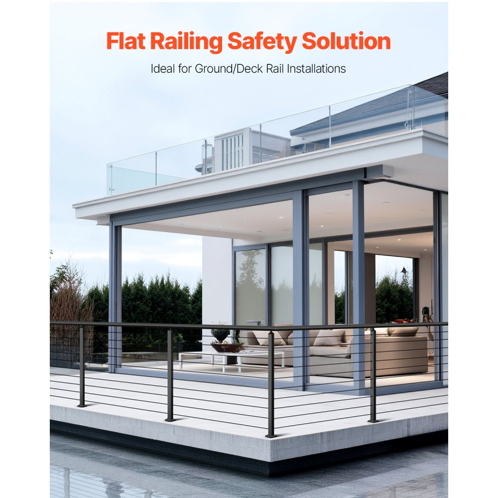 HR-002 - 36x2" SUS304 Stainless Steel Cable Railing Post, Pre-Drilled