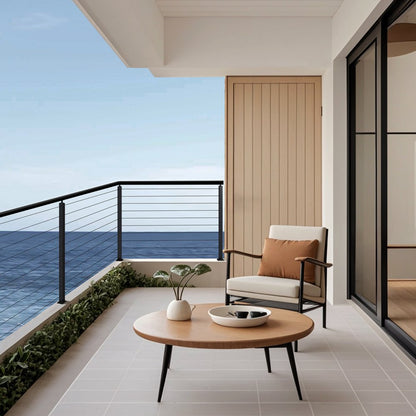 HR-002 - 36x2" SUS304 Stainless Steel Cable Railing Post, Pre-Drilled