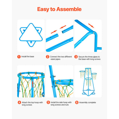 JYG-33805 - Adjustable Kids Basketball Hoop 37.8" to 55.5", Indoor/Outdoor