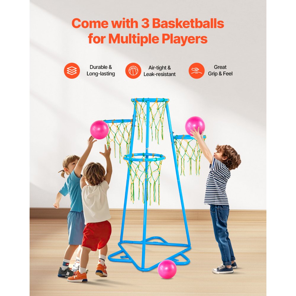 JYG-33805 - Adjustable Kids Basketball Hoop 37.8" to 55.5", Indoor/Outdoor