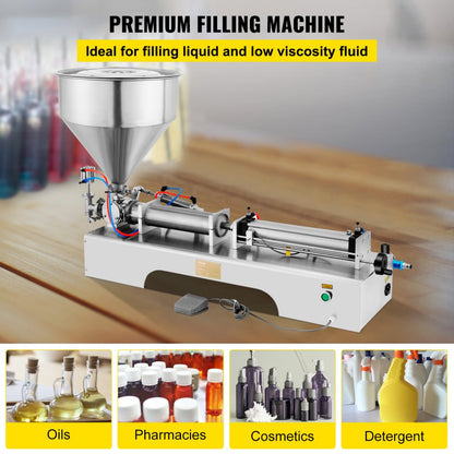010368407162 - 50-500ml Stainless Steel Pneumatic Filling Machine with Anti-Drip Design