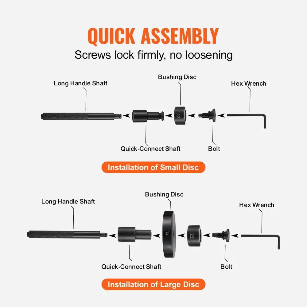 XC2523 - VEVOR 52 Pcs Bushing Press Kit, 18-74mm Tool Set