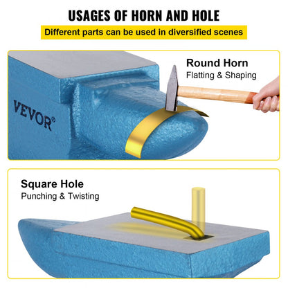 010545762687 - 55Lb Cast Iron Single Horn Anvil for Metalworking