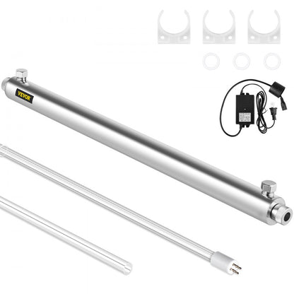 010681959070 - Efficient UV Water Purifier with Mounting Brackets and Glass Design