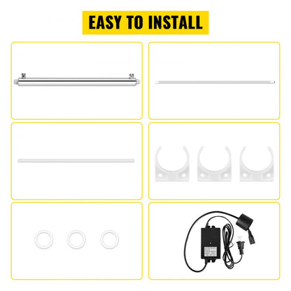 010681959070 - Efficient UV Water Purifier with Mounting Brackets and Glass Design