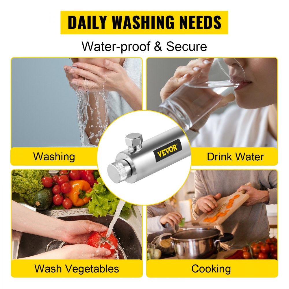 010681959070 - Efficient UV Water Purifier with Mounting Brackets and Glass Design