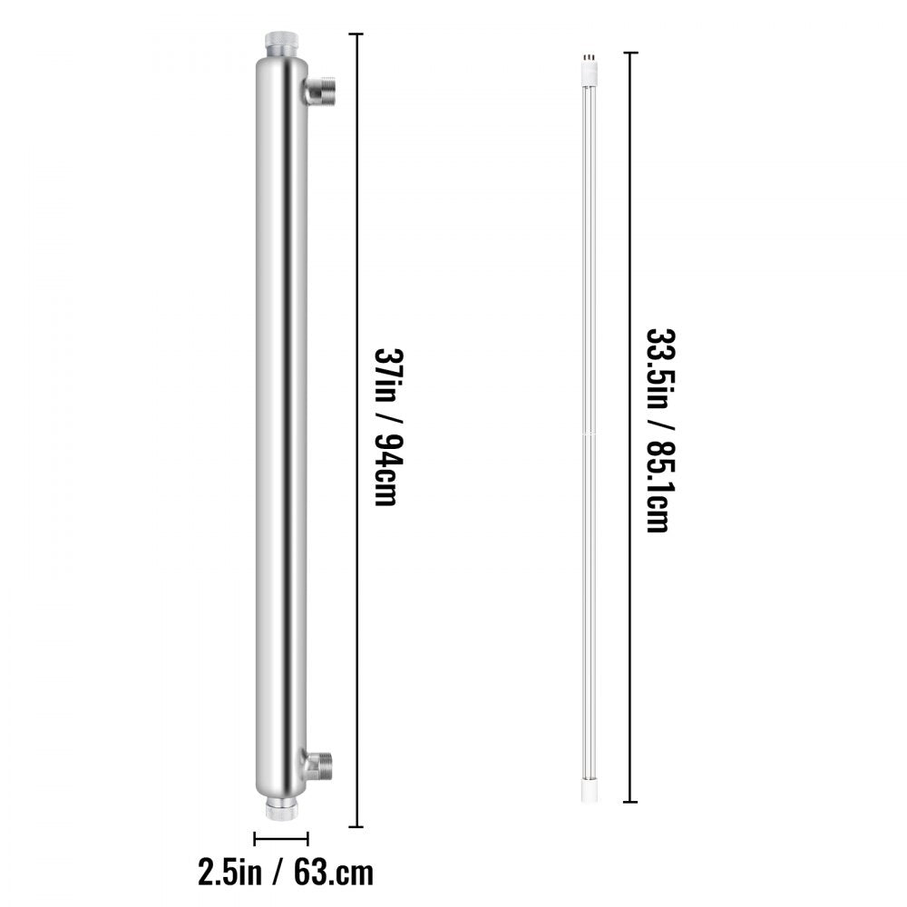 010681959070 - Efficient UV Water Purifier with Mounting Brackets and Glass Design