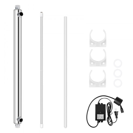 010681959070 - Efficient UV Water Purifier with Mounting Brackets and Glass Design