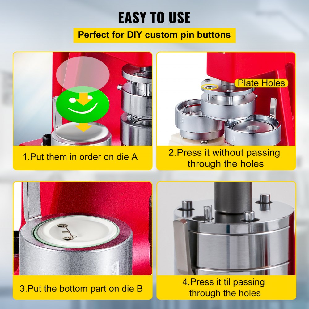 010198013884 - 58mm Button Badge Maker Kit with 500 Components