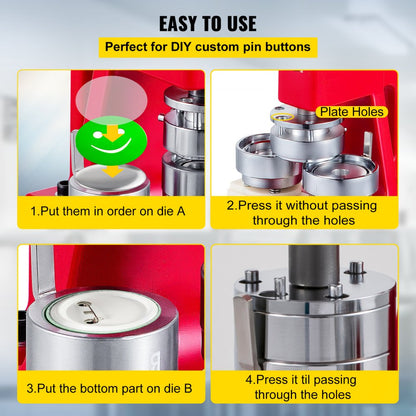 010198013884 - 58mm Button Badge Maker Kit with 500 Components