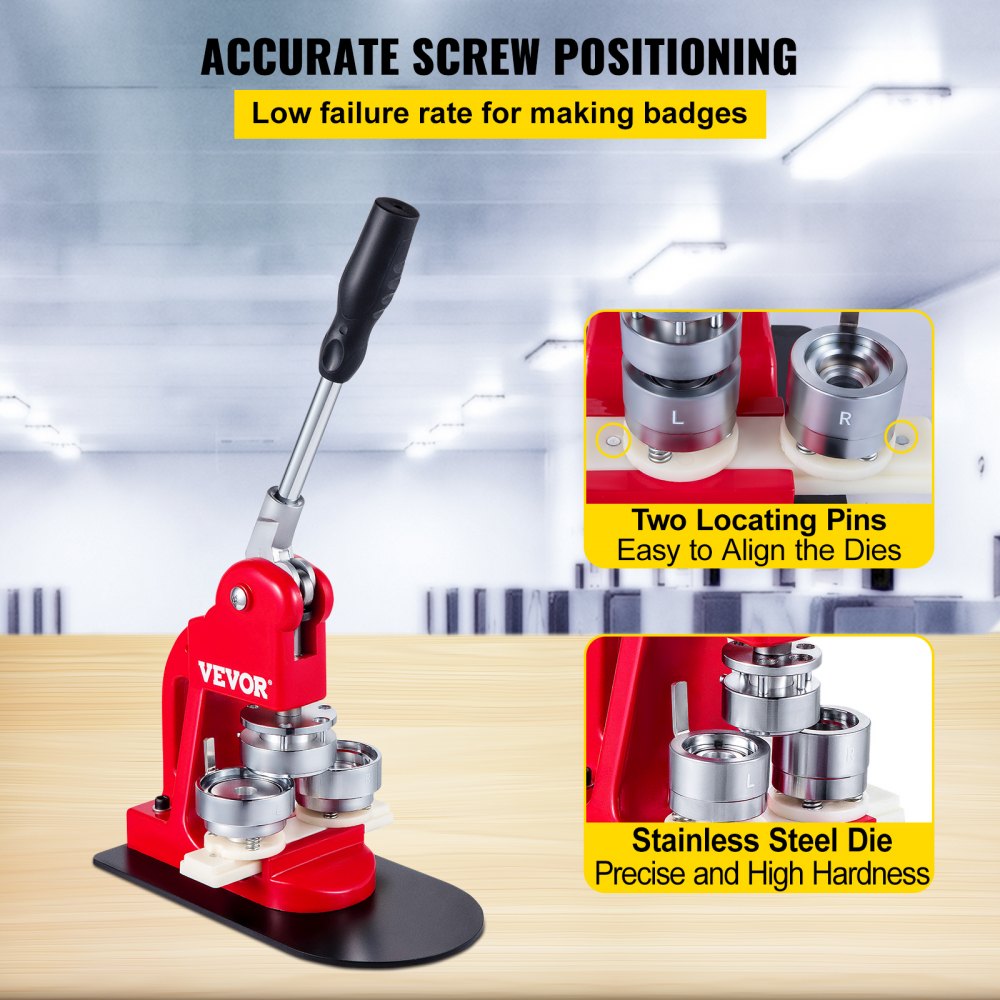 010198013884 - 58mm Button Badge Maker Kit with 500 Components