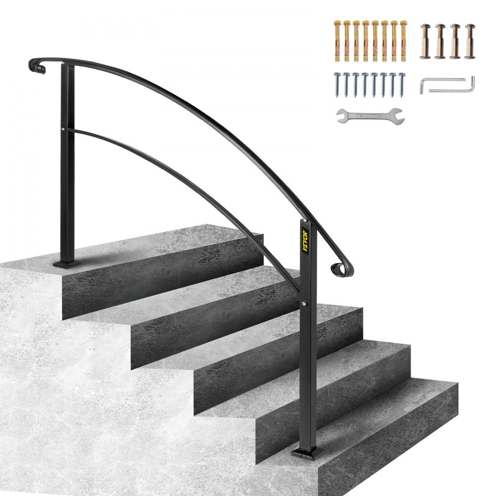 LTFSHS-5FT Sturdy Wrought Iron Outdoor Handrail for 5 Steps