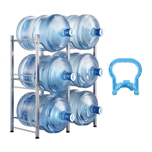 6 Water Bottle Rack-S - 3-Tier Cast Iron Water Jug Holder, 25x13x29.1"