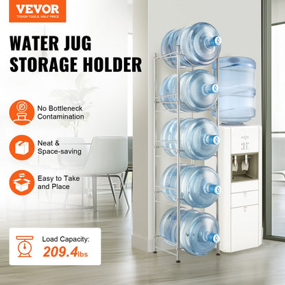 5 Water Bottle Rack-S - 5-Tier 53.3" Cast Iron Water Bottle Organizer