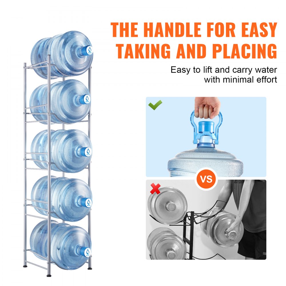 5 Water Bottle Rack-S - 5-Tier 53.3" Cast Iron Water Bottle Organizer