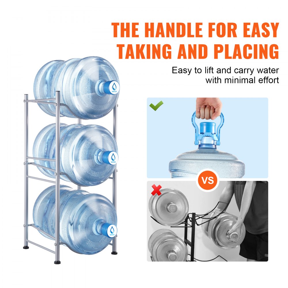 3 Water Bottle Rack-S - 13"x13"x29" Cast Iron 3-Tier Water Bottle Holder