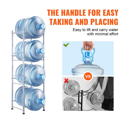 4 Water Bottle Rack-S - 4-Tier Cast Iron Water Jug Holder, 13"x13"x41.2"