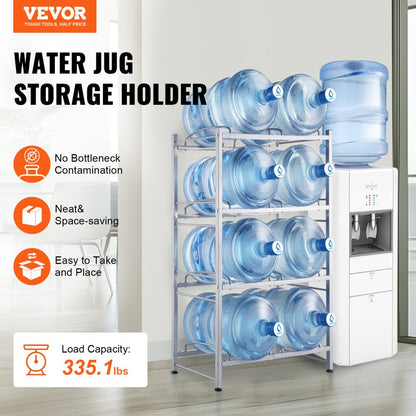 8 Water Bottle Rack-S - 8-Bottle Vertical Holder for 3 & 5-Gallon Jugs