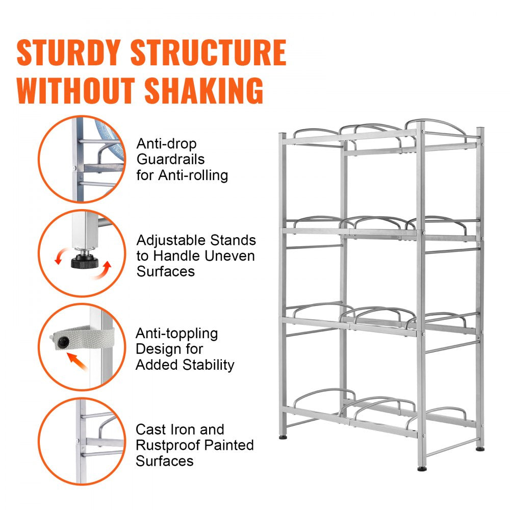 8 Water Bottle Rack-S - 8-Bottle Vertical Holder for 3 & 5-Gallon Jugs