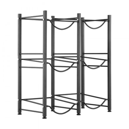 6 Water Bottle Rack-B - 3-Tier Cast Iron Jug Holder, 25"x13"x29.1"