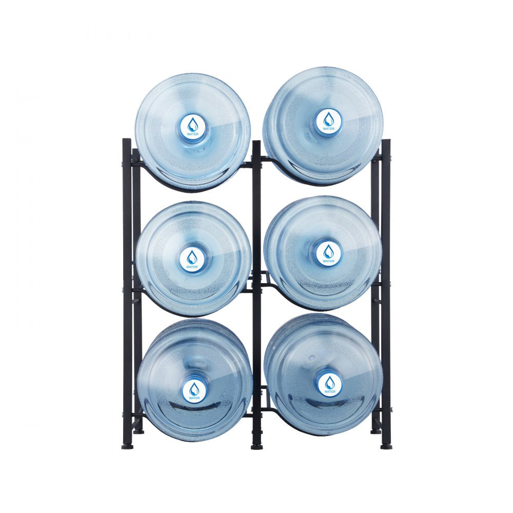 6 Water Bottle Rack-B - 3-Tier Cast Iron Jug Holder, 25"x13"x29.1"