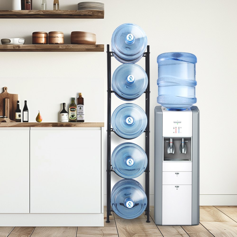 5 Water Bottle Rack-B - 5-Tier Cast Iron Water Jug Holder for 5 Bottles